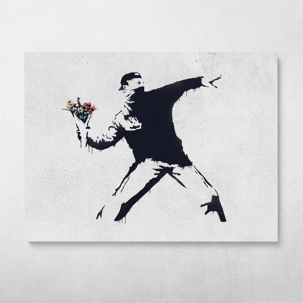 The World of Banksy Flower Thrower/ポスター BANKSY, Flower Thrower - Official Poster - LYNART STORE